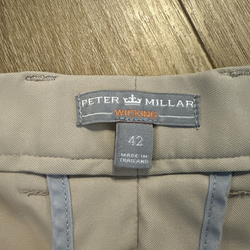 Peter Millar Men's Golf Chino Shorts 42 Beige Preppy Designer Wicking - Picture 4 of 8